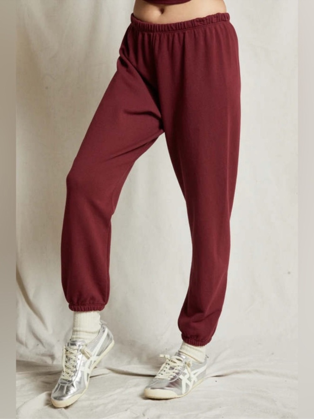 perfectwhitetee Johnny French Terry Easy Sweatpant Cranberry Size Large EUC